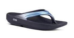 Oofos Oolala Thongs Metallic Blue