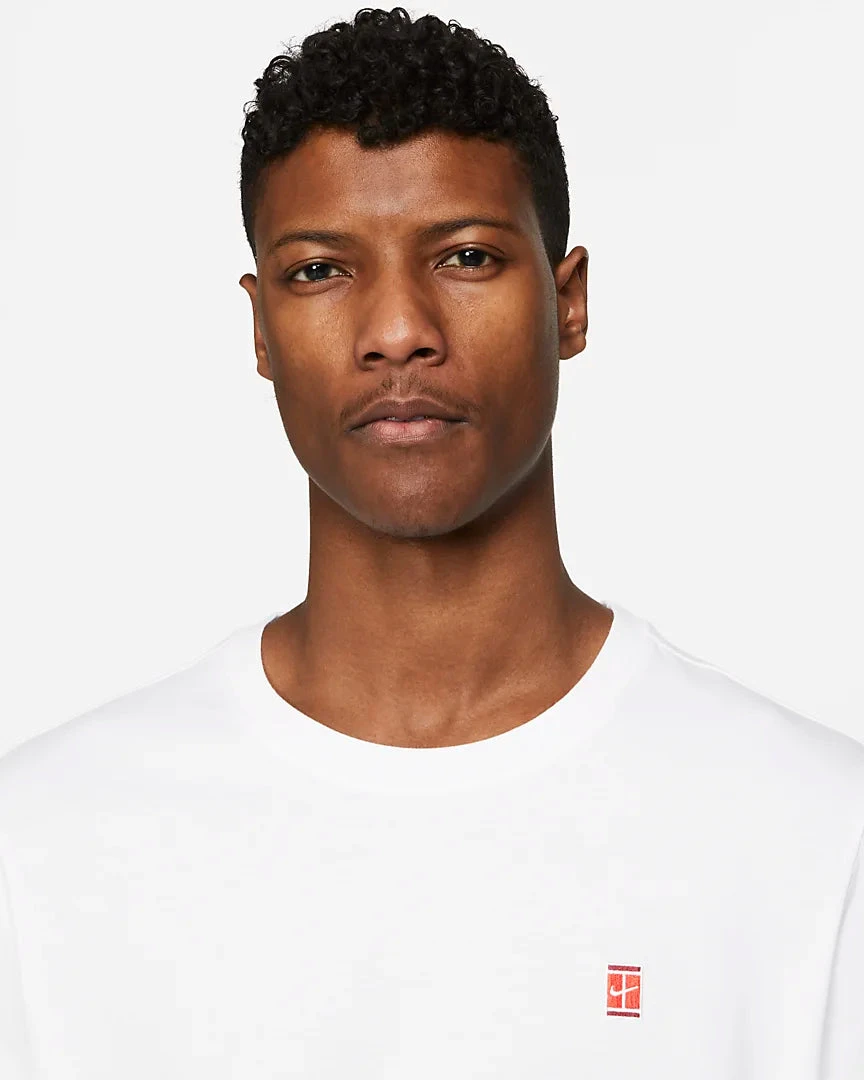 NikeCourt Men's Tennis Heritage T-Shirt (White) - Image 3