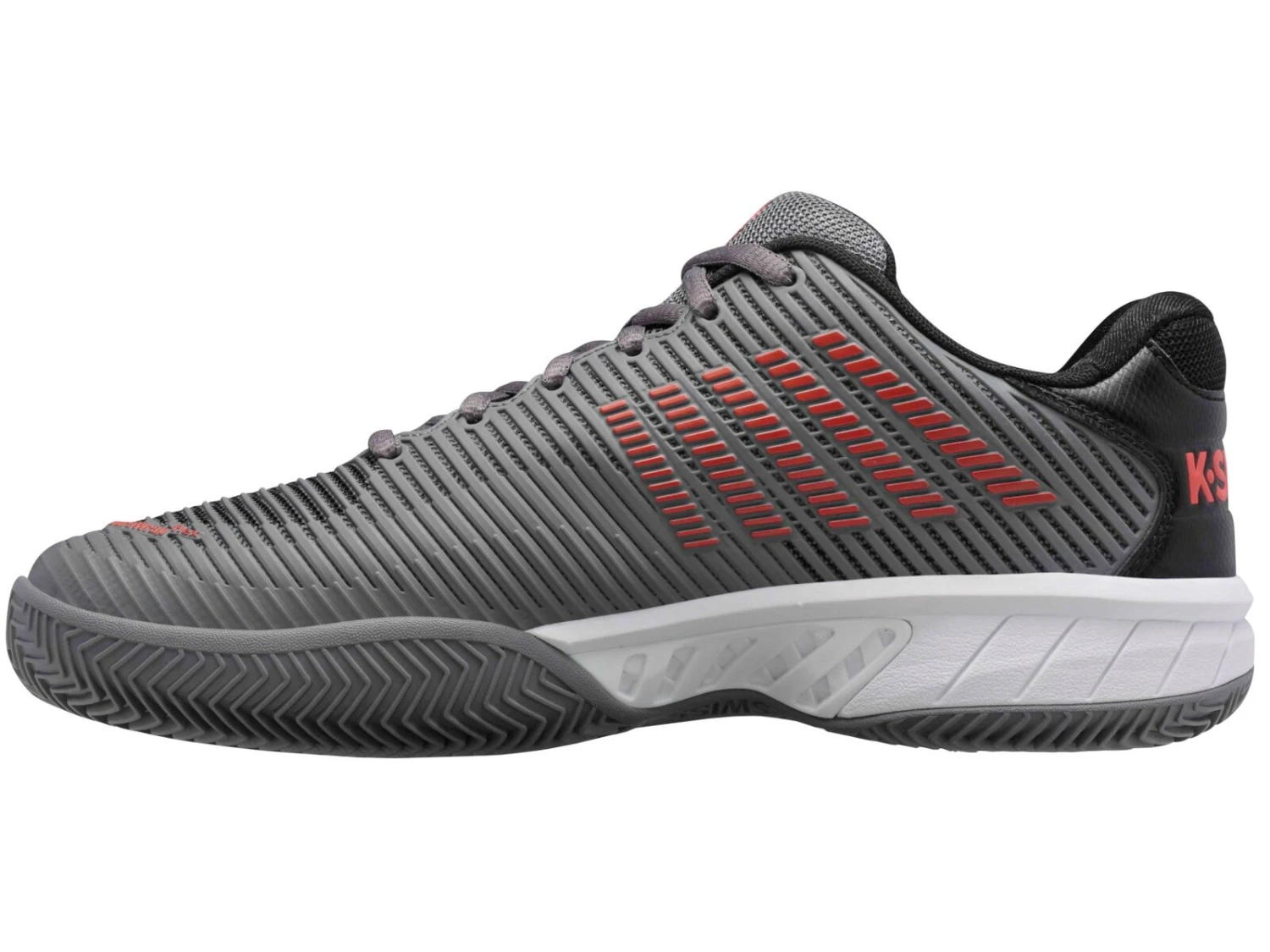 K-Swiss Mens Hypercourt Express HB - Steel Grey/Spicy Red - Image 5