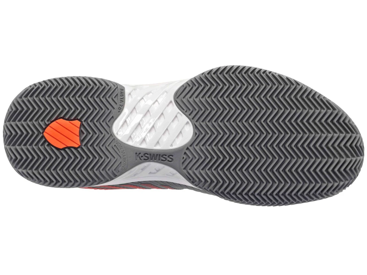 K-Swiss Mens Hypercourt Express HB - Steel Grey/Spicy Red - Image 6