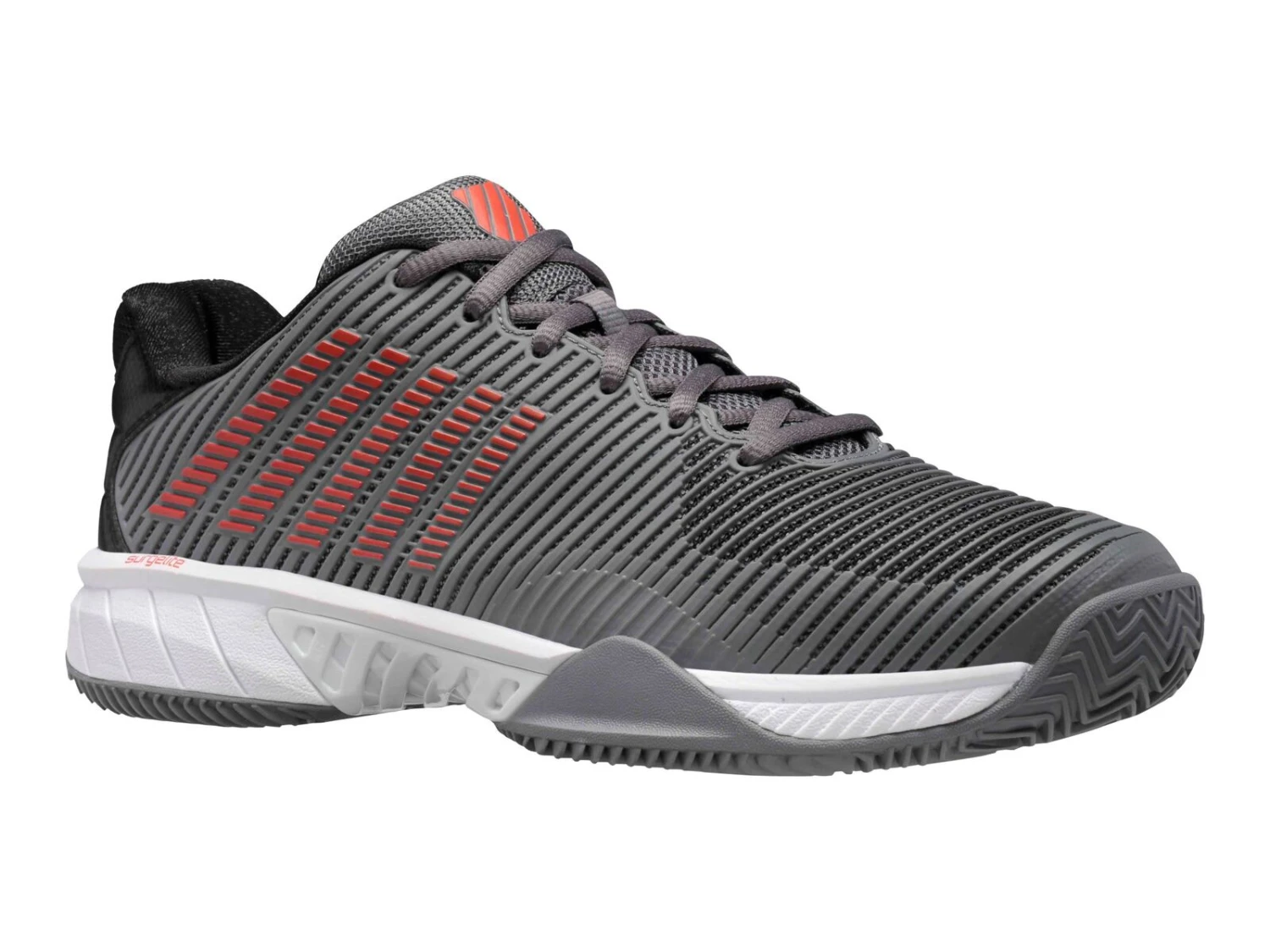 K-Swiss Mens Hypercourt Express HB - Steel Grey/Spicy Red - Image 2