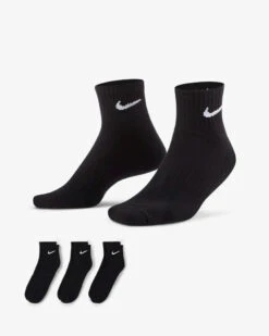 Nike Everyday Cushioned Quarter Socks (3 Pairs) Black