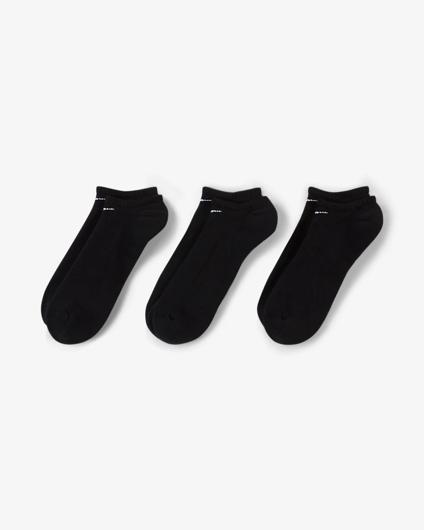 Nike Everyday Cushioned Training No-Show Socks (3 Pairs) Black - Image 2